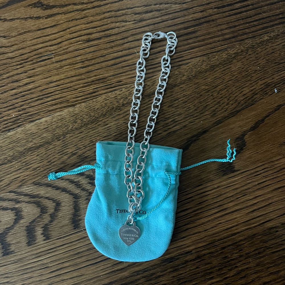 Tiffany & Co. Silver Heart Tag Choker